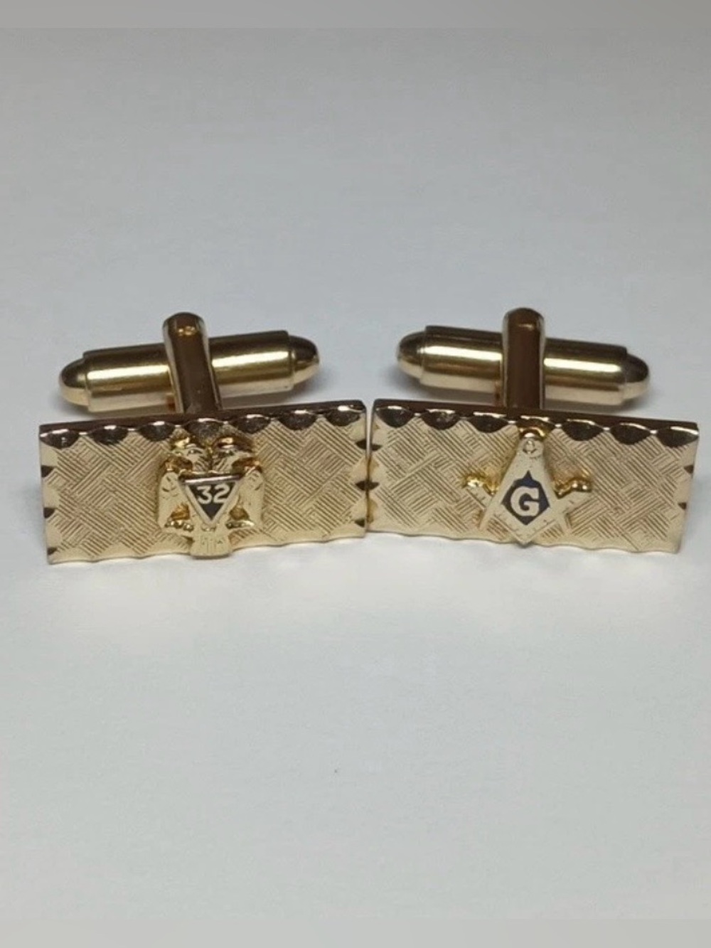 Masonic Lodge Scottish Right Cuff Links Brass Gold Tone